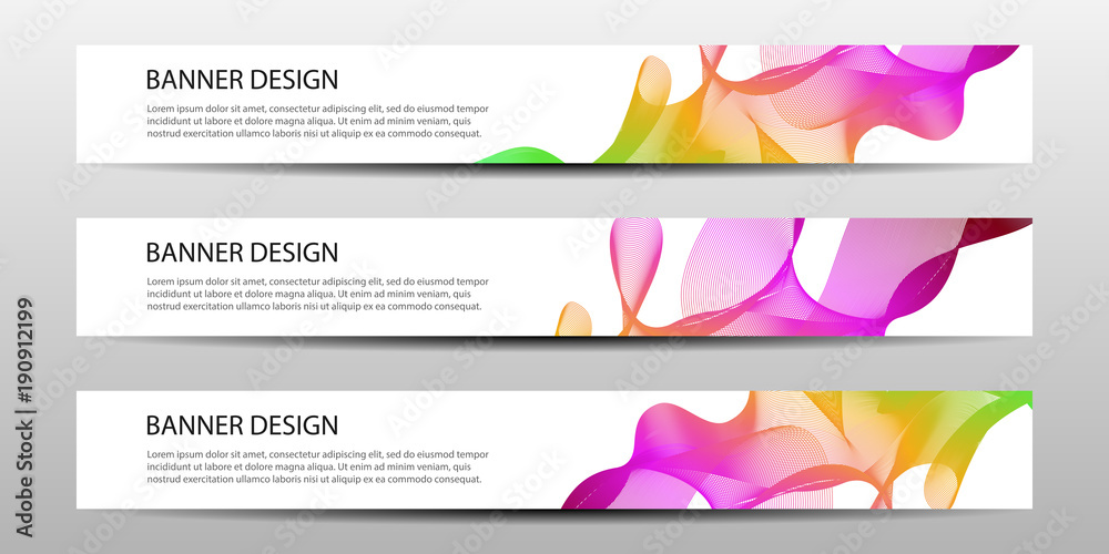 Set of abstract banners with graphic lines. Vector illustration. Set of abstract banners with graphic lines. Vector illustration.