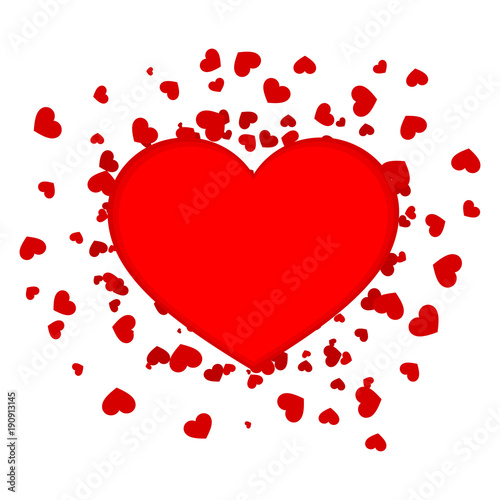 Greeting card for St. Valentine's Day. Heart is the symbol of all lovers. Vector illustration