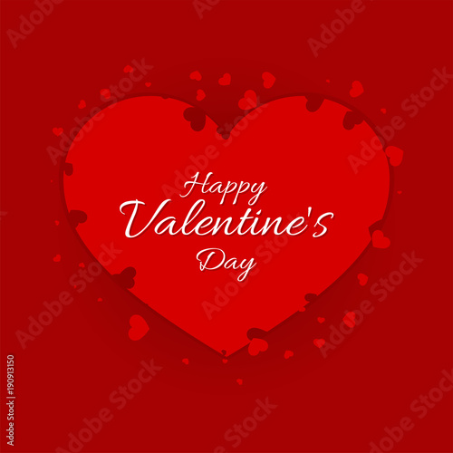 Greeting card for St. Valentine's Day. Heart is the symbol of all lovers. Vector illustration