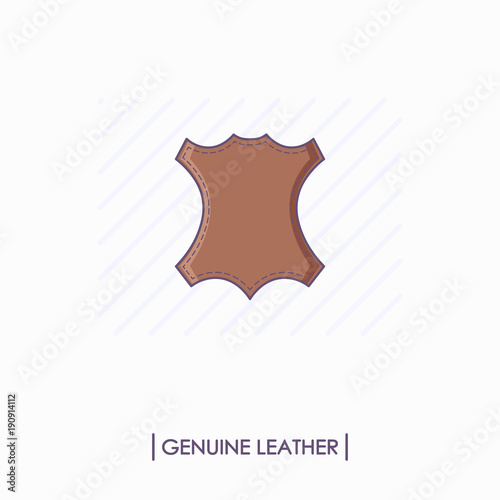 Colorful genuine leather icon isolated