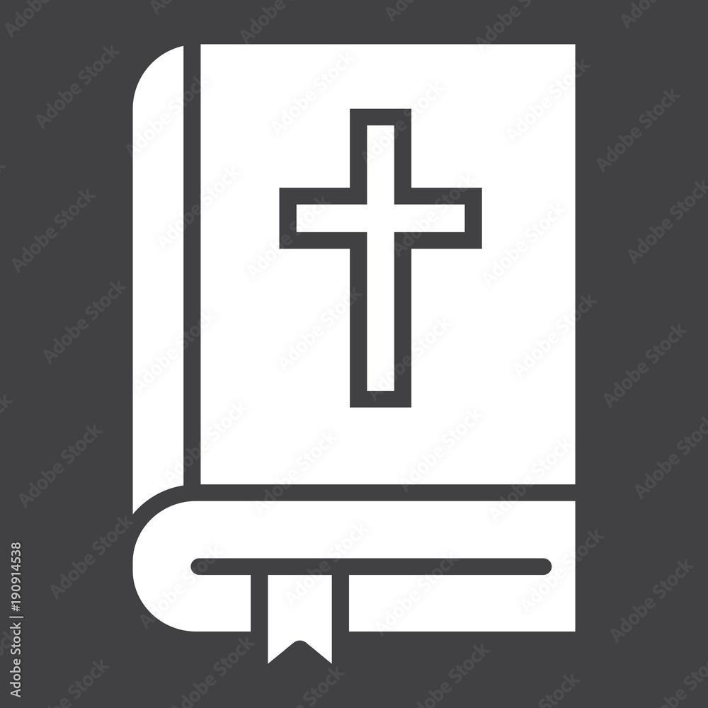 Bible glyph icon, easter and holiday, book sign vector graphics, a solid pattern on a black background, eps 10. Bible glyph icon, easter and holiday, book sign vector graphics, a solid pattern on a black background, eps 10.