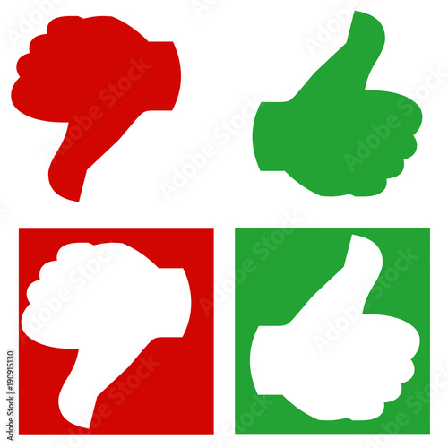 thumb up and thumb down