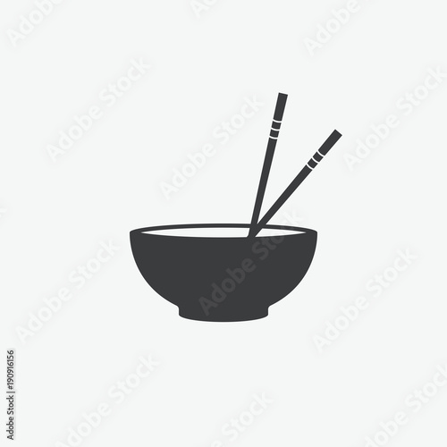 Chopsticks & Bowl Vector Icon