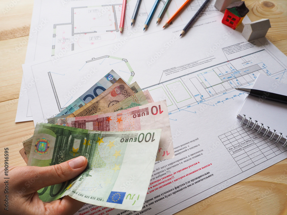 Euro money for an architectural project.
Euro money for an architectural project.