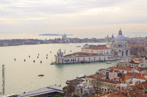 Venice aerial cityscape view from San Marco Campanile. Italy