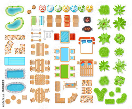Landscape elements top view