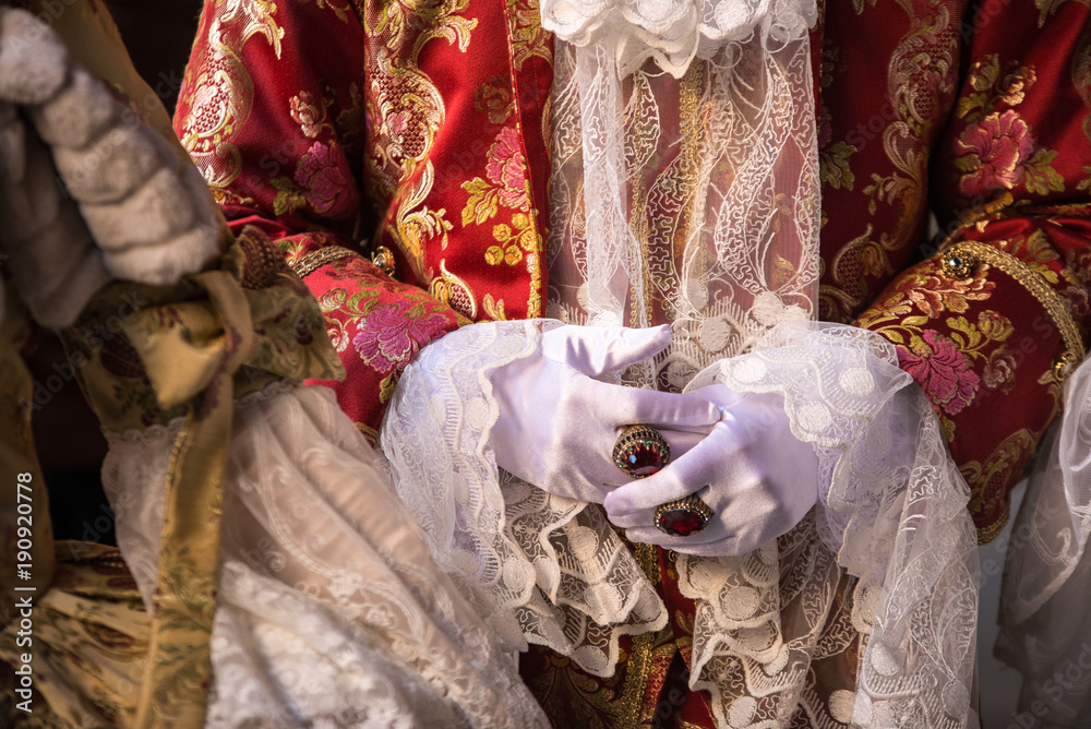 Naklejka premium Traditional venetian carnival costume