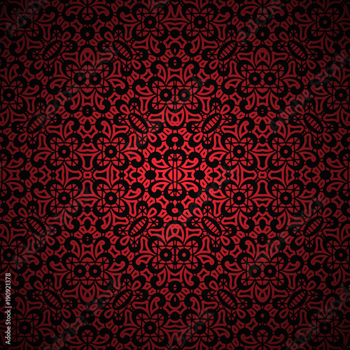Vintage ornamental red background with black lace pattern