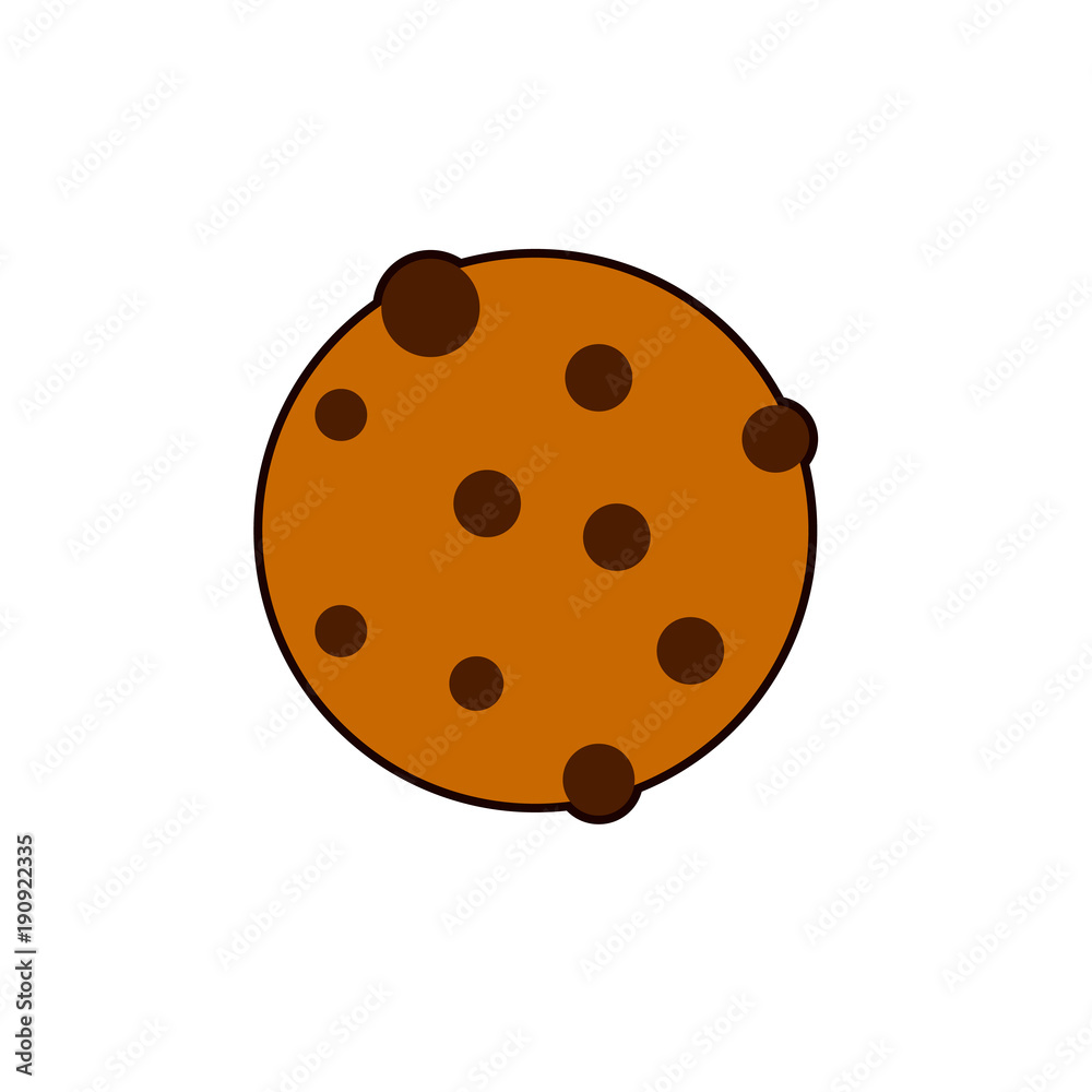 Round cookie icon. Flat illustration of bitten round cookie vector for web isolated on white background EPS Round cookie icon. Flat illustration of bitten round cookie vector for web isolated on white background EPS