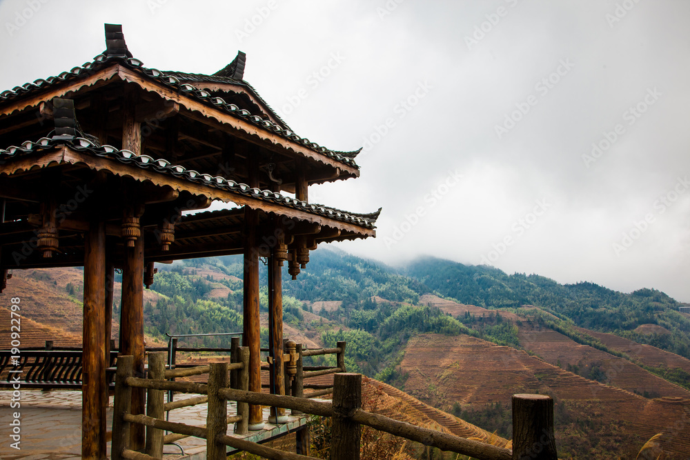 Rice terraces Longji lot of dazhai in China. Rice terraces Longji lot of dazhai in China.
