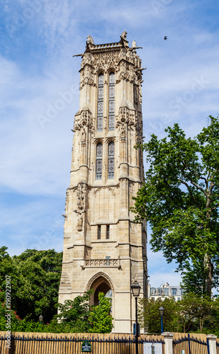 The Saint Jacques Tower in the center of Paris photo