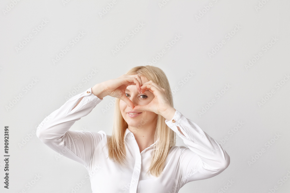 Valentine's day, heart hands, a young pretty girl Valentine's day, heart hands, a young pretty girl