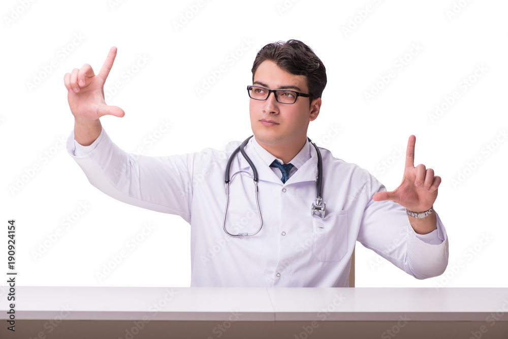 Young male doctor isolated on white background Young male doctor isolated on white background