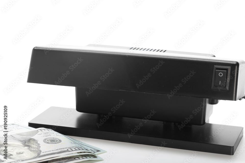 money checker isolated on white money checker isolated on white
