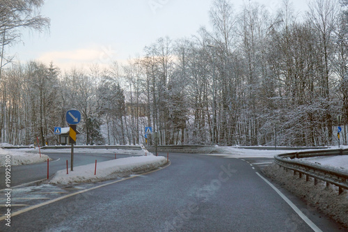 road in winter time.