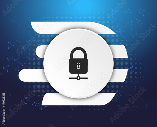 Protection concept. Protect mechanism, system privacy. Vector illustration
