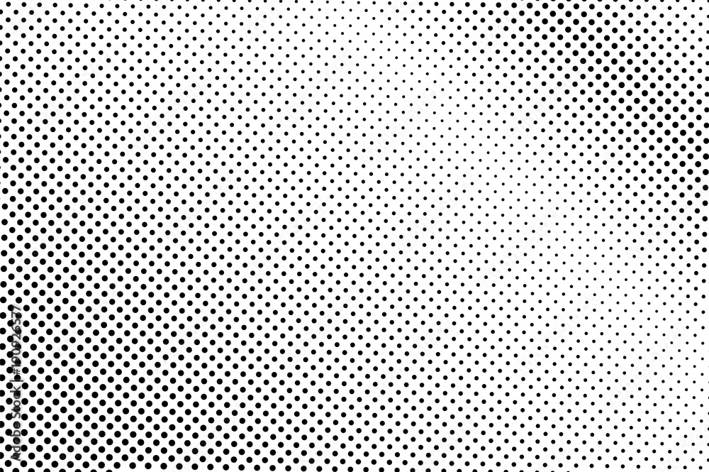 Black white dotted halftone vector background. Pale regular dotted gradient.