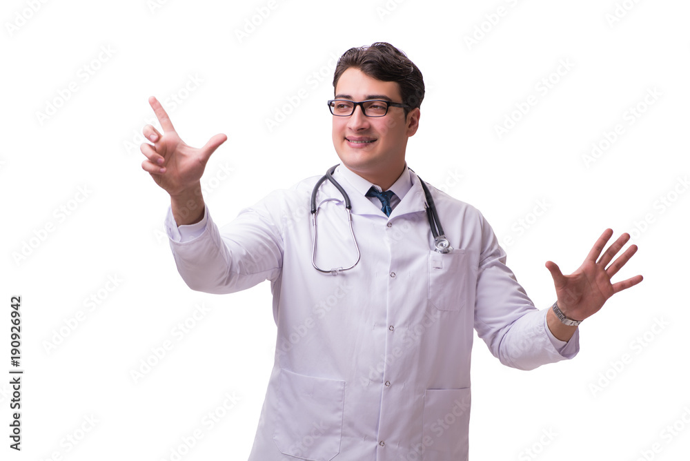 Young male doctor isolated on white background Young male doctor isolated on white background