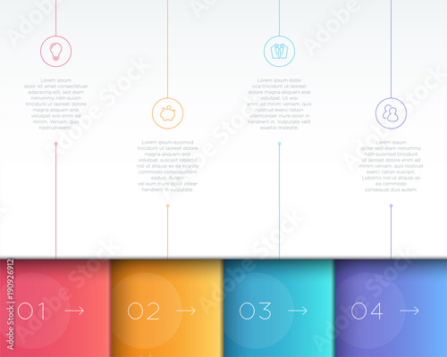 Vector Colorful Infographic 3D Page Layout with Steps 1 to 4
