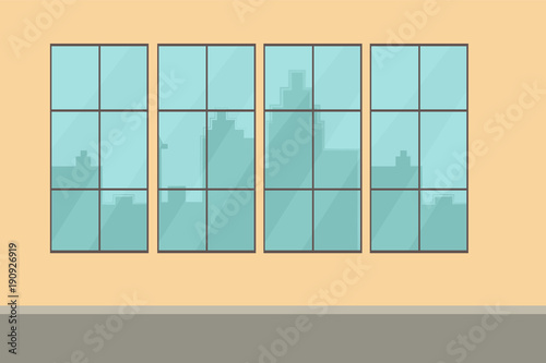 Empty room or office working place. Vector illustration. Flat design