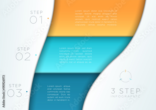 Vector Abstract Blue 3d Banner List 1 to 3 Template