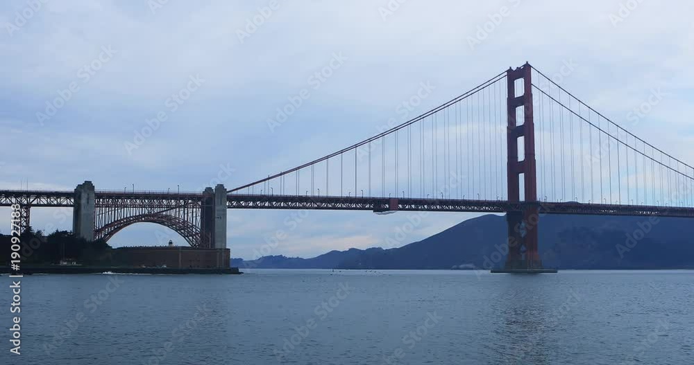 Side view of the Golden Gate Bridge 4K Side view of the Golden Gate Bridge 4K
