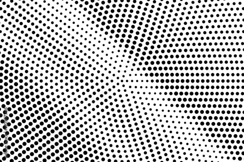 Black white dotted halftone vector background. Rough dotted gradient.