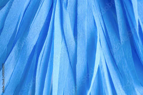 Handmade crepe blue paper tassel garland