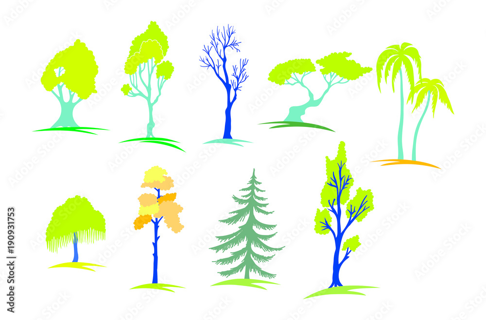 Fototapeta premium trees set