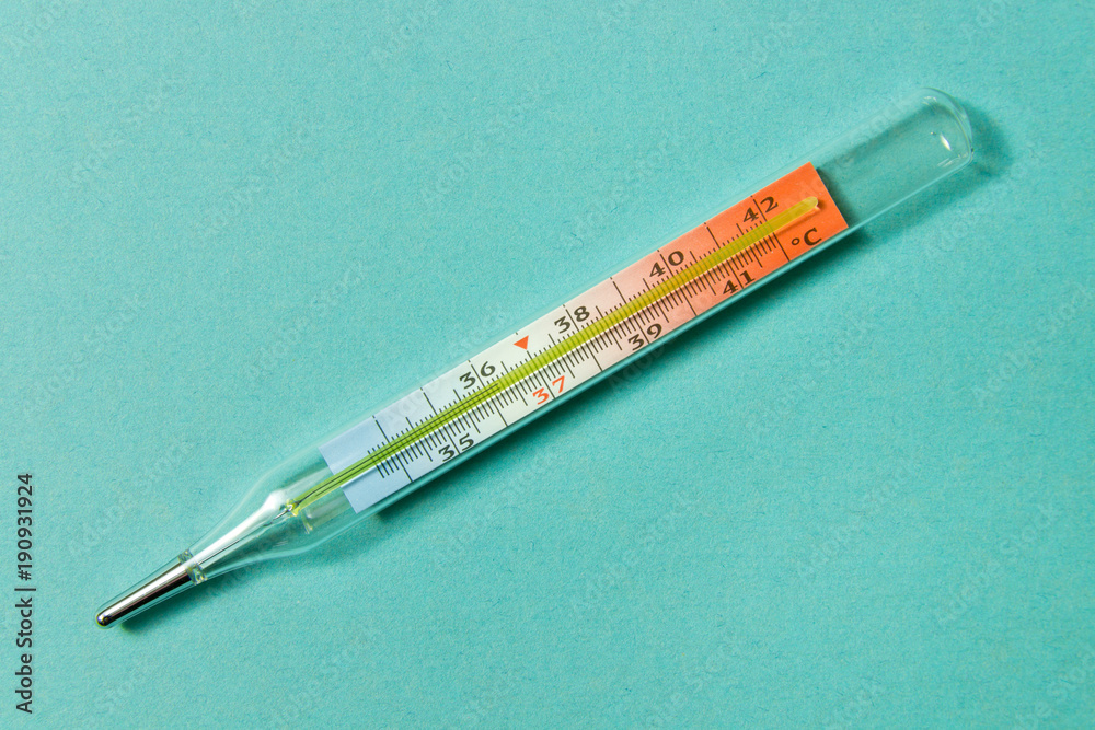 The mercury thermometer to measure the temperature of the human body. A