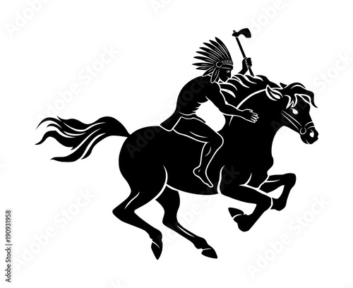 Shown Indian on horseback