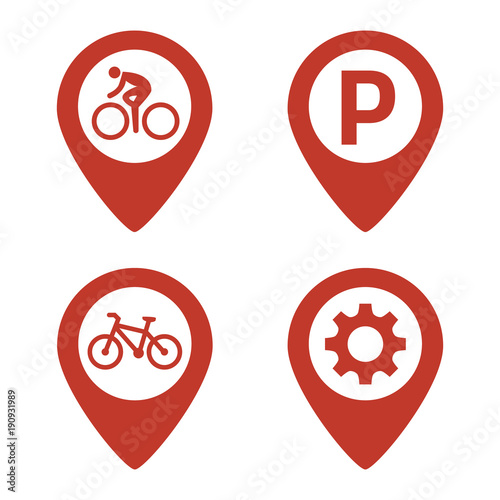 Map pin location icons set