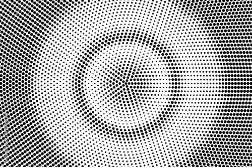 Black white dotted halftone. Half tone vector background. Round concentrated dotted gradient.