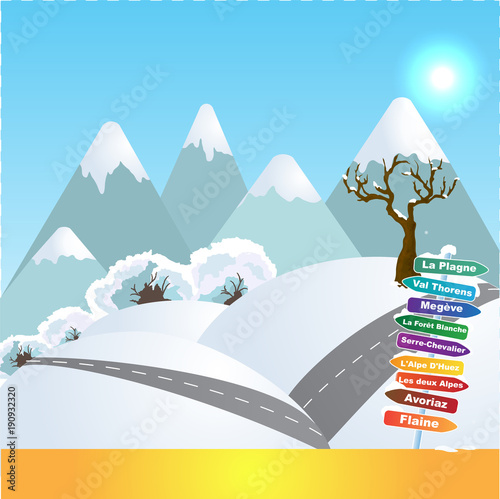 Wintersports in French Alps