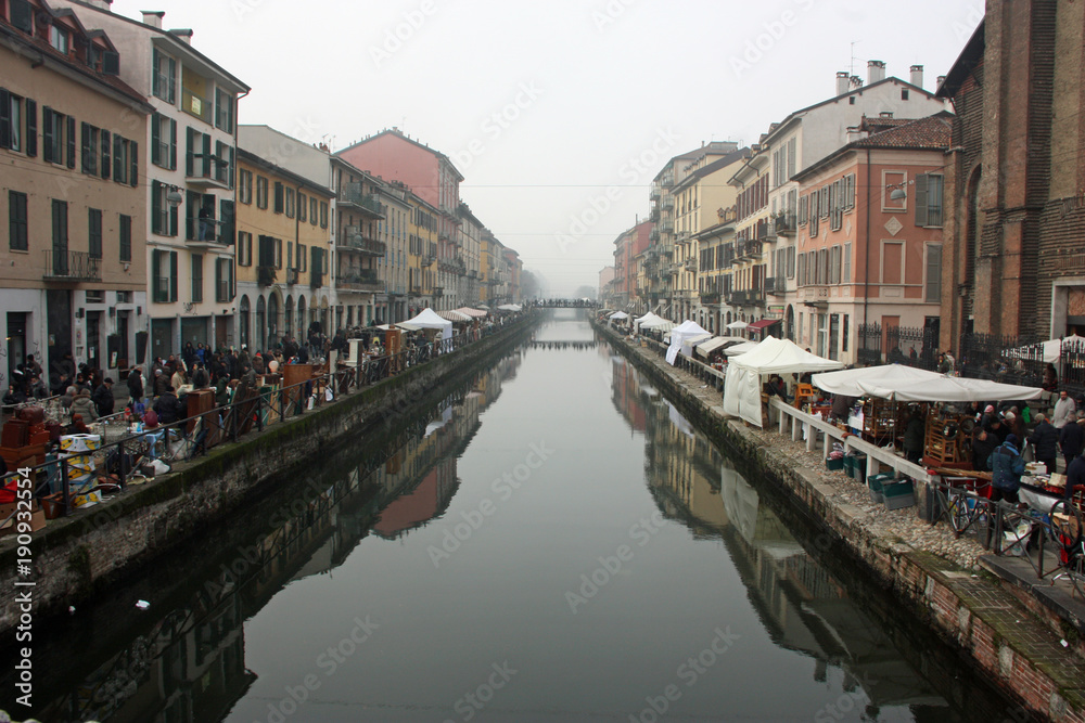 Naviglio Grande - The Cannels through Milan, Italy