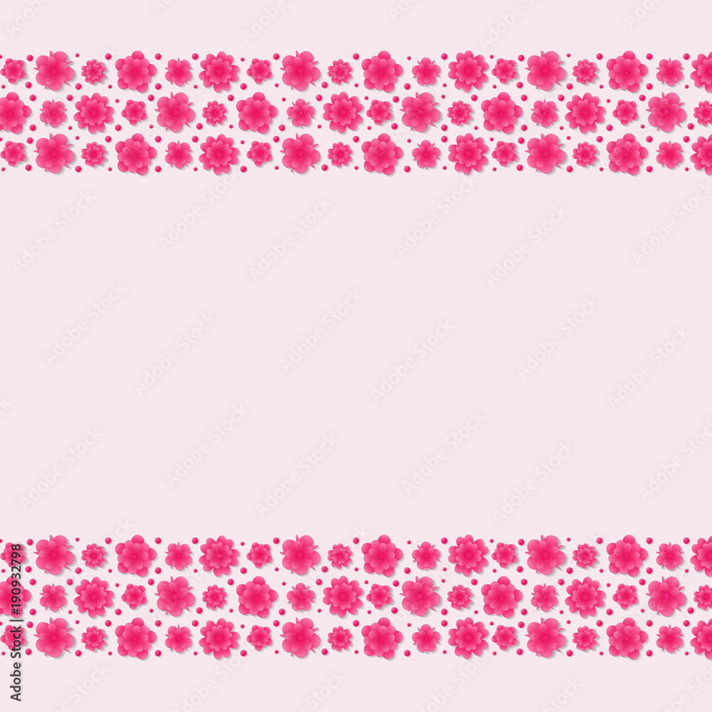 Background with flowers. Valentine's Day, Mother's Day or Women's Day. Vector.