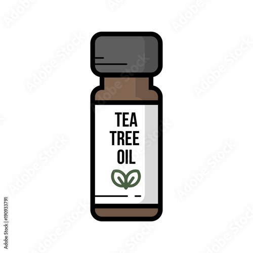 A bottle jar of tea tree oil vector icon
