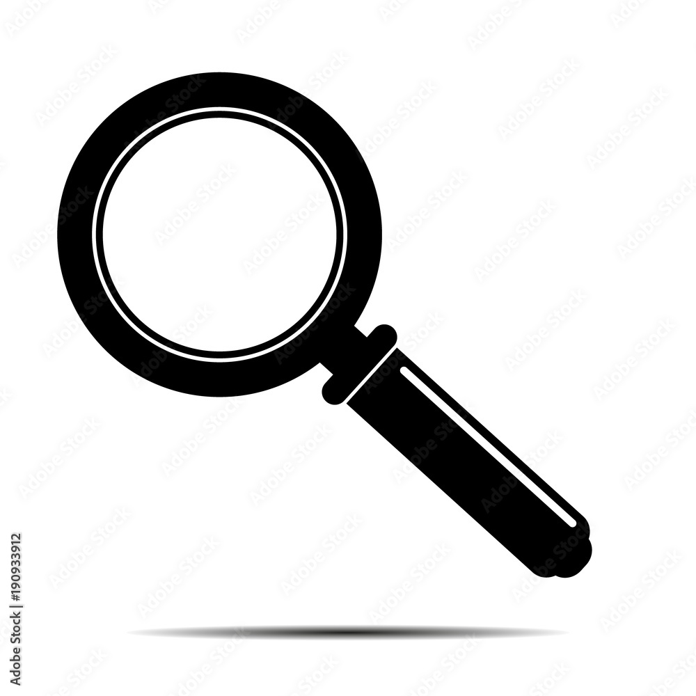 Magnifying glass icon, vector magnifier or loupe sign. Magnifying glass icon, vector magnifier or loupe sign.