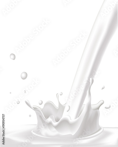 white vector milk splash on white background