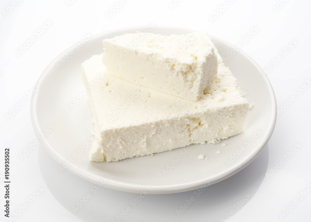 piece of cottage cheese on tray