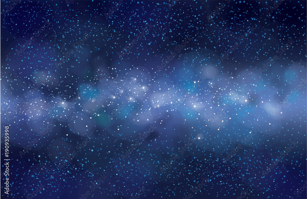 Vector starry sky  background. Milky way galaxy.