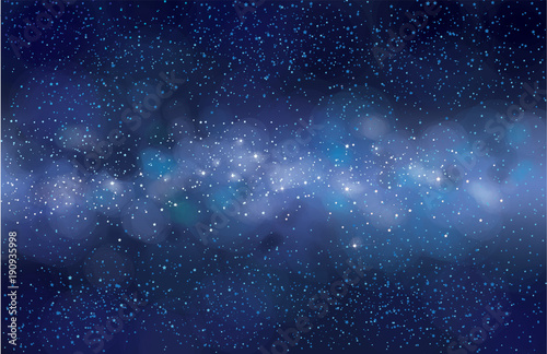 Vector starry sky background. Milky way galaxy.