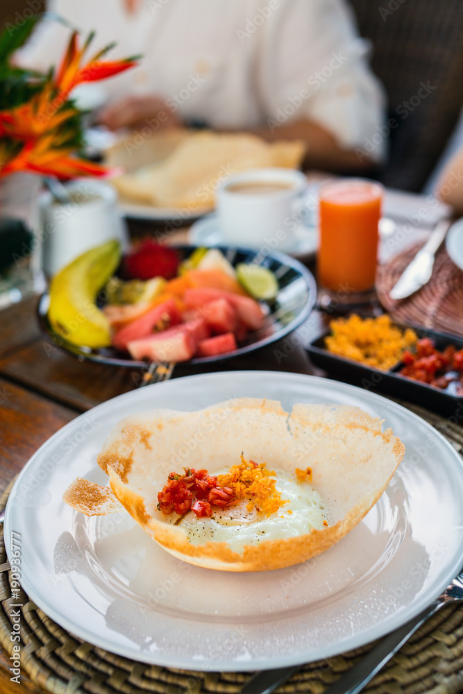 Egg hopper Sri Lankan breakfast Egg hopper Sri Lankan breakfast