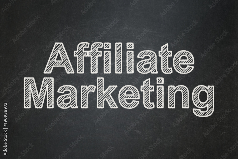 Obraz premium Business concept: text Affiliate Marketing on Black chalkboard background