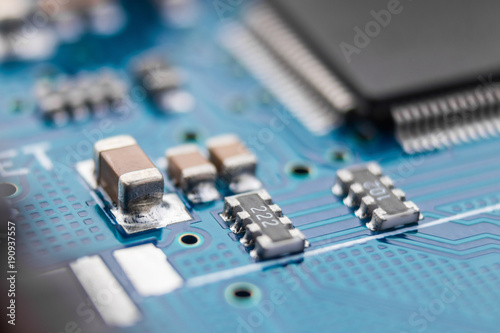 Close-up of electronic circuit board.