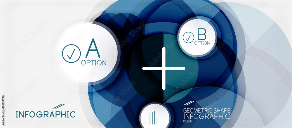 Fototapeta premium Paper geometric circle banner template