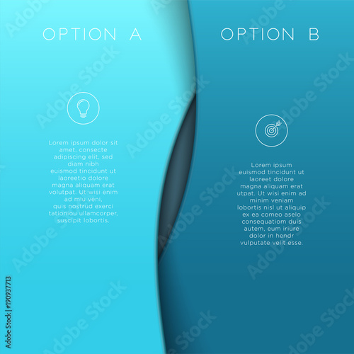 Left Right A & B Blue Background Template 3d Vector