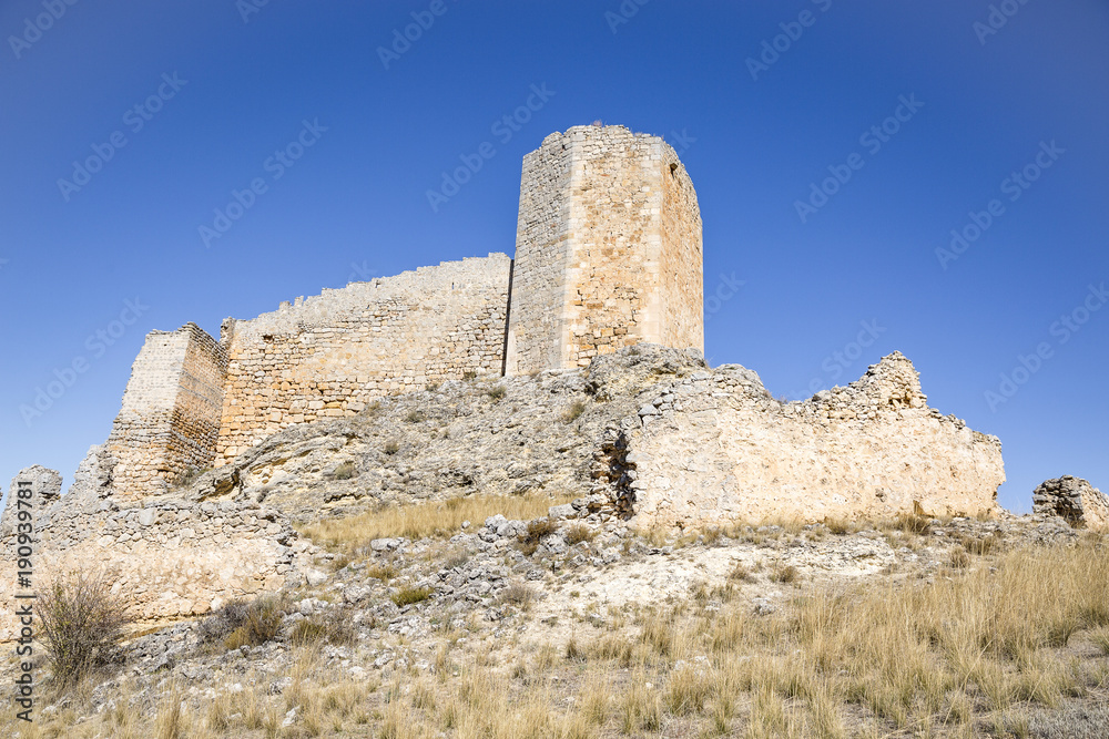ruins of the Castle in Burgo de Osma town, province of Soria, Spain