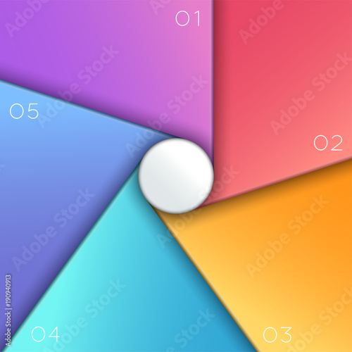 Centre Circle Sections 1 to 5 Infographic Template