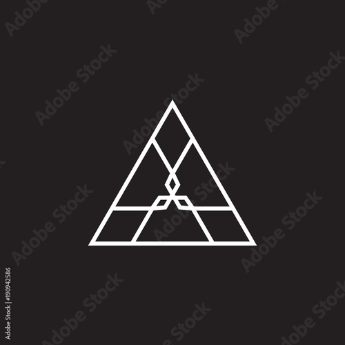 Triangles insideTriangle logo. Vector illustration.